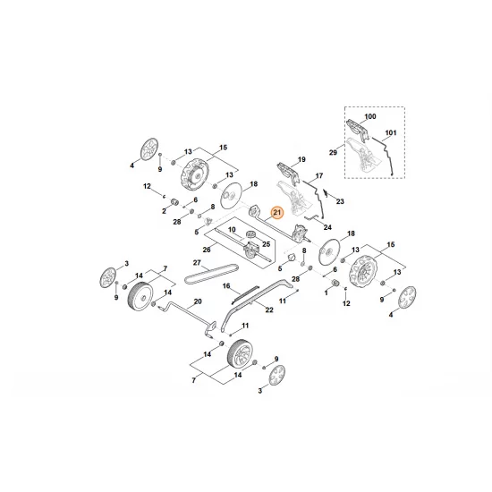 STIHL  Oś WA21 700 2410